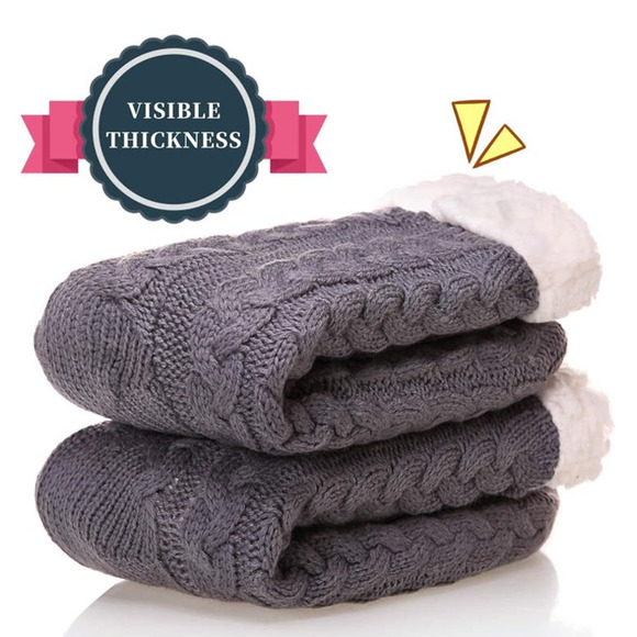 SDBING Women Winter Soft Warm Cozy Fuzzy Fleece Lined Gripper Slipper Socks NEW - Picture 5 of 13